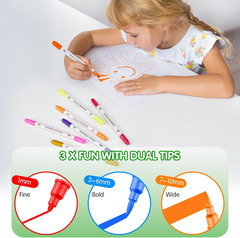 Liquid Chalk Markers 12 Colors – Brush + Fine Tips – Chalk Markers for Blackboar