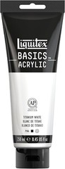 BASICS Titanium White Acrylic Paint 250ml Tube – Washable, Heavy Body Formula