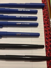 Sanford Eberhard Faber Paper Mate Felt Tip Pens Vintage Lot Of 7. Blue & Black.