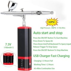 Versatile Cordless Airbrush Set with Strong Pressure and Complete Accessory Pack