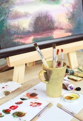 Plantilla de estarcido de madera con cerdas de madera natural