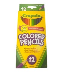 Crayola 68-4012 Long Colored Pencils Pack Of 12 Sharpened New