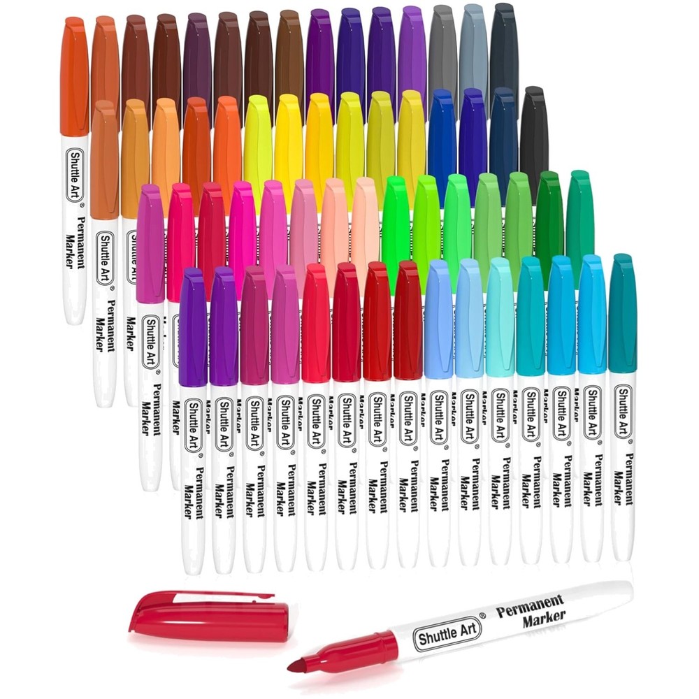 Multicolored Fine Point Permanent Markers – 60-Pack for Creative Adventures