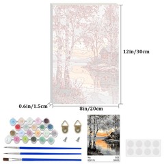Lakeside Cabin Paint by Numbers Kit for Adults, Birch Trees Acrylic Paint by …