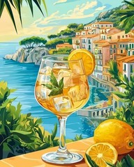 Seaside Lemon Paint By Numbers Seaside Lemon Coast Full Drill Wall Art Diy