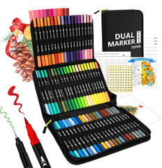 Markers for Adult Coloring Books No Bleeding, 72 Colors Dual Tip Coloring Marker