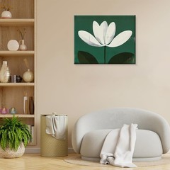 Modern White Flower Canvas Wall Art Print Minimalist Floral Picture Painting …