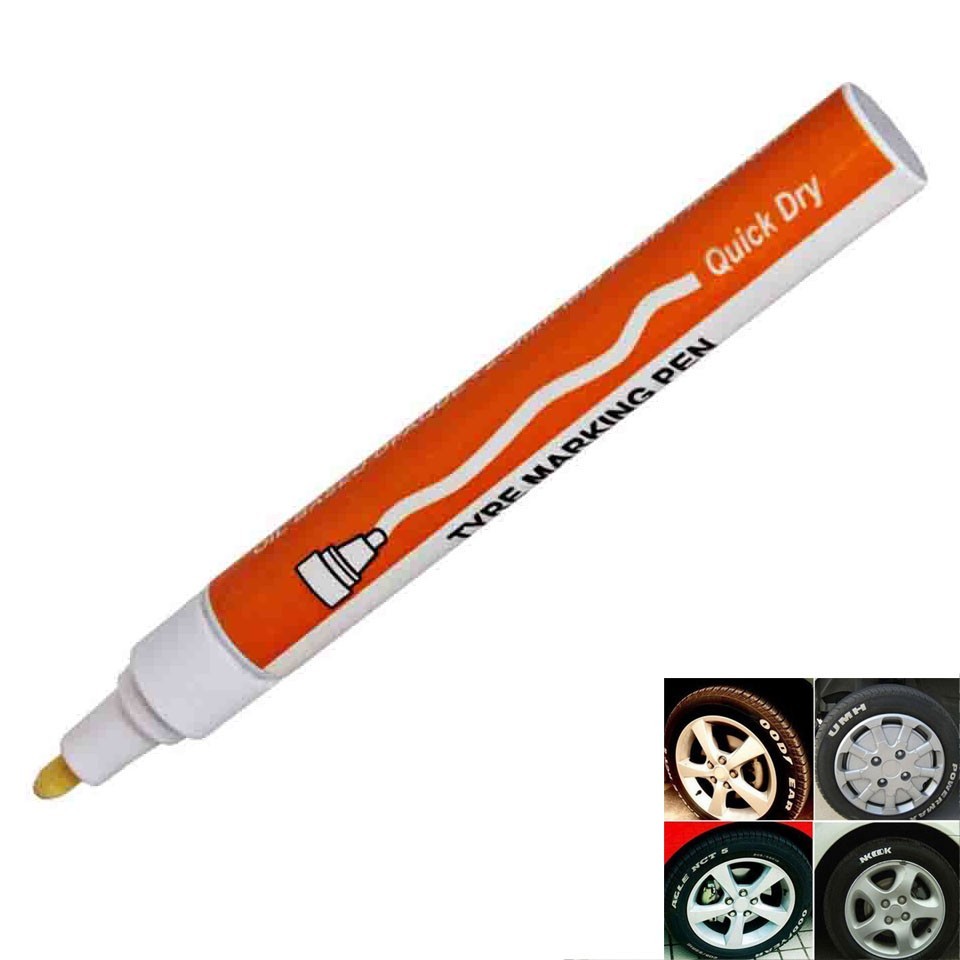 1x Permanent Marker White Marker Waterproof Paint Pen for Tire Metal Glass