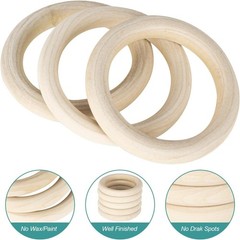 2 Inch Wooden Rings for Craft, 100Pack 50 mm Diameter Unfinished Solid Wood R…
