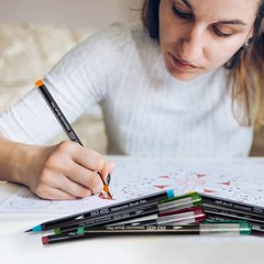 ParKoo Watercolor Brush Pens, 24 Colors Flexible Real Nylon Brush Tip Pens for
