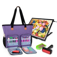 LUXJA Carrying Case for Diamond Painting 19 x 5.25 x 16.5 inches, Purple