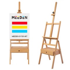 MEEDEN Painting Easel with Storage Drawer, Studio H-Frame Large, Natural