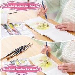 Paint Brushes Bulk Kids Art Supplies 160 Pcs Small Flat Round Watercolor