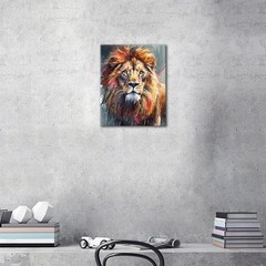 Paint by Numbers Kit for Adults – Lion DIY Adult Paint by Number Kits Animal Acr