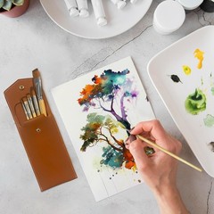 Rembrandt Series I – 6pc Travel Watercolor Brushes Set, Kolinsky Small, Wood