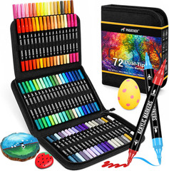 Pagather 72 Colors Acrylic Paint Markers, Dual Tip with Fine Tip and Brush Tip P