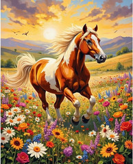 Horse Paint by Numbers Kit for Adults Beginner-Adult Paint by Number Kits on Can