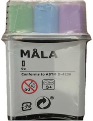 Chalk IKEA Brand -Mala -Assorted Colors 9 Pack For Kids 3+. New