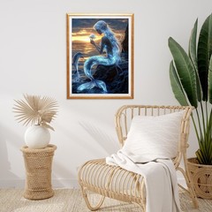 Miwixy Mermaid Diamond Art Kits for Adults,Dolphin 16 x 12 inches,