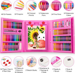 Vigorfun Art Supplies, 240-Piece Drawing Art Kit, Gifts for Kids Girls Boys Teen