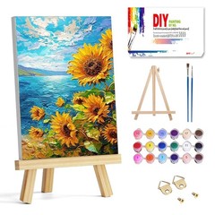 Yunruily Paint by Numbers Kit for Adults with Frame – 8x12inch, sunflower