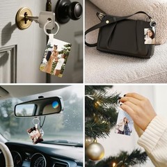 90Pcs Sublimation Keychain Blanks,Blank Keychains MDF Double 30 Pcs Rectangle