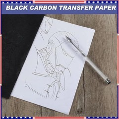 100 Sheets Carbon Paper, Black Graphite Paper for Tracing Patterns onto Wood, Pa
