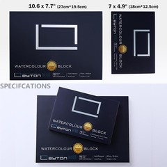 Non-Warping 100% Cotton Watercolor Paper Block – 20 7 x 5”, Cold Press White