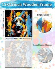 TOCARE Framed Paint by Numbers Kit for Adults 12″x12″Framed, TC-F-372