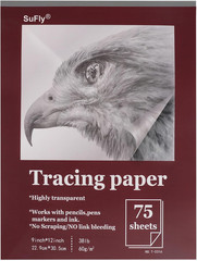 Tracing Paper for Drawing, 9 X 12” Tracing Paper Pad, 75 Sheets Transparent Vel