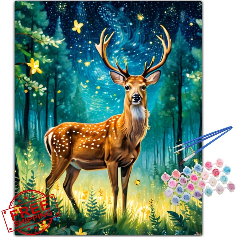 TOCARE Deer Paint by Numbers 16×20 Starry Night