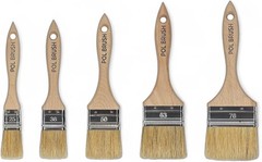 Set of 5 1, 1.5, 2, 2.5, 3 Inch Flat Paint Brushes – High European Quality – …
