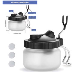 Airbrush Spray Wash Cleaning Tools Needle Nozzle Brush Glass Cleaning Pot Holder
