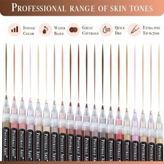 ® Acrylic Paint Markers Skin Tone | Set 20 Skin Tone Paint Markers Fine Tip 0,7M