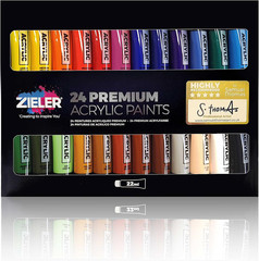 ® Premium Acrylic Paints Set, 24 Colours