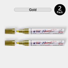Gold Permanent Paint Marker Pens – 2 Count Oil Based Marker Pen, Medium Tip, Wat