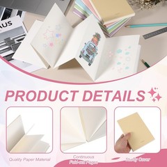 7.5×5.2 Concertina Sketchbook Notebook, 16 Sheets 300GSM/140lb Unfold 103cm S…
