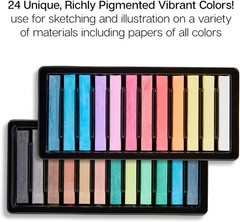 24-Piece Chalk Pastels Set – Vibrant Colors, Acid-Free and Non-Toxic