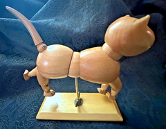 Articulated Wooden Cat/Kitten Artist Posable Jointed Model Mannequin