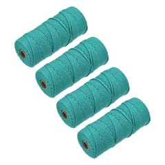 4 Pcs Cotton Rope 4 Strand Twisted Braided Rope Milky Green 109 Yard 3mm Dia