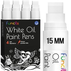 15mm Jumbo Oil White Paint Pens – Oil Based Paint Markers for Metal, Fabric, …