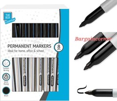 Black Permanent Marker Bullet Tip Art Craft Home School Office Pen Markers 8-1