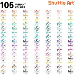 Vibrant 105 Colors Dual Tip Markers with Coloring Book