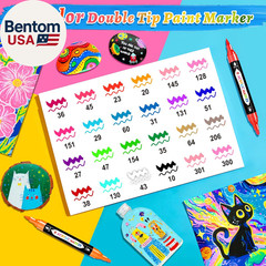 Acrylic Paint Markers for Teens, 24 Colors Dual Tip – Waterproof, Non-Toxic, Fas