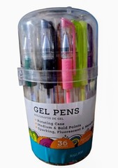 Pen+Gear Gel Pens, Assorted Color Neon Bright Sparkles, Bold Points, 36 Ct