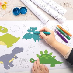 6 PCS Coloring Paper Roll Set Sticky Art DIY Painting 118×11.8 Inch