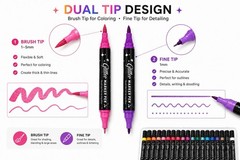 36 Colors Glitter Dual Tip Markers Set Acrylic Paint Pens for Drawing Coloring