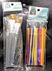 Lot 2 Crafter’s Closet Art Basics Premium Paint Brush Set & Kids Paint Brushes