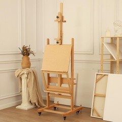 Double-Sided Easel & Drafting Table, Hold 1 or 2 Canvas, Solid Beech Wood Art…
