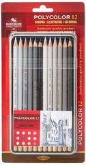 Polycolor Grey Line Artist’s Coloured Pencils (Set of 12)